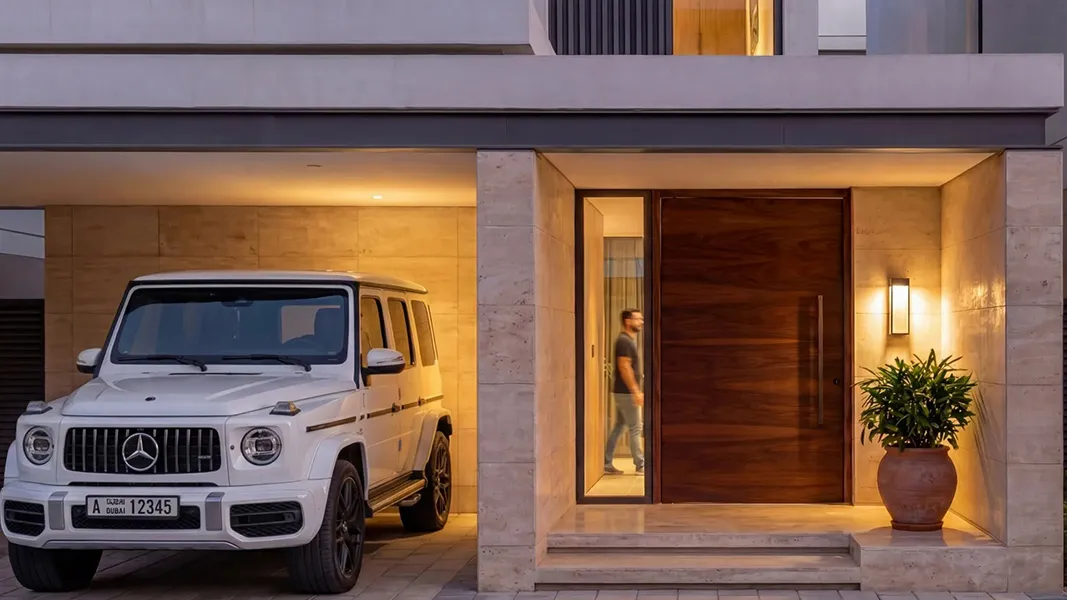 Luxury villa entrance