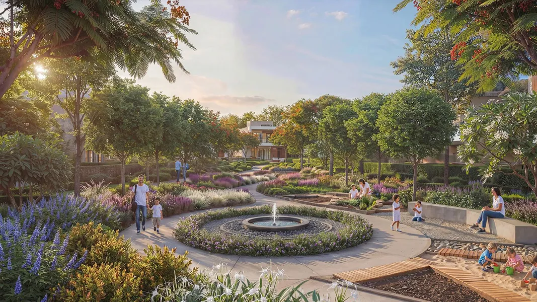 Landscaped community garden