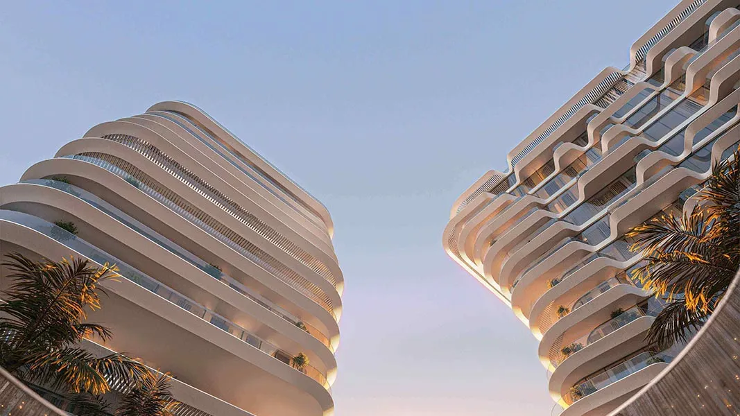 Two sculpted canyon-like towers