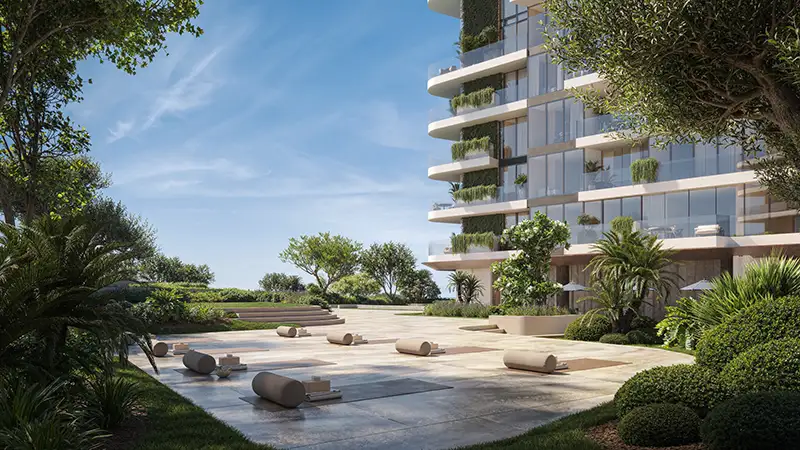 Building garden view