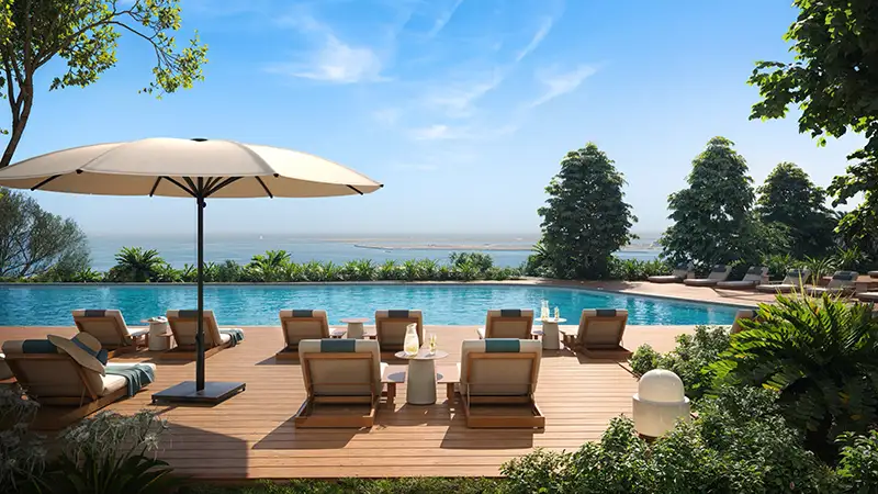 Poolside lounge view