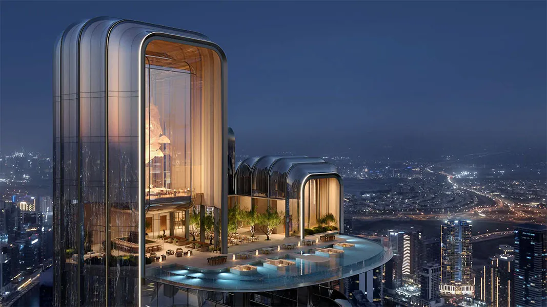 Contemporary tower skyline view