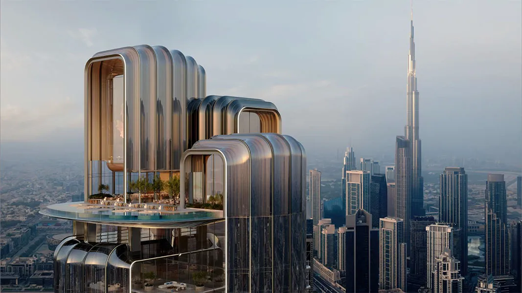 Luxury skyscraper exterior