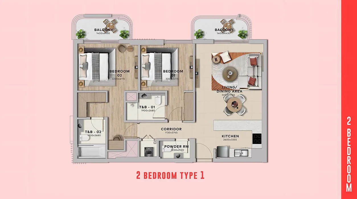 2 Bedroom Apartment