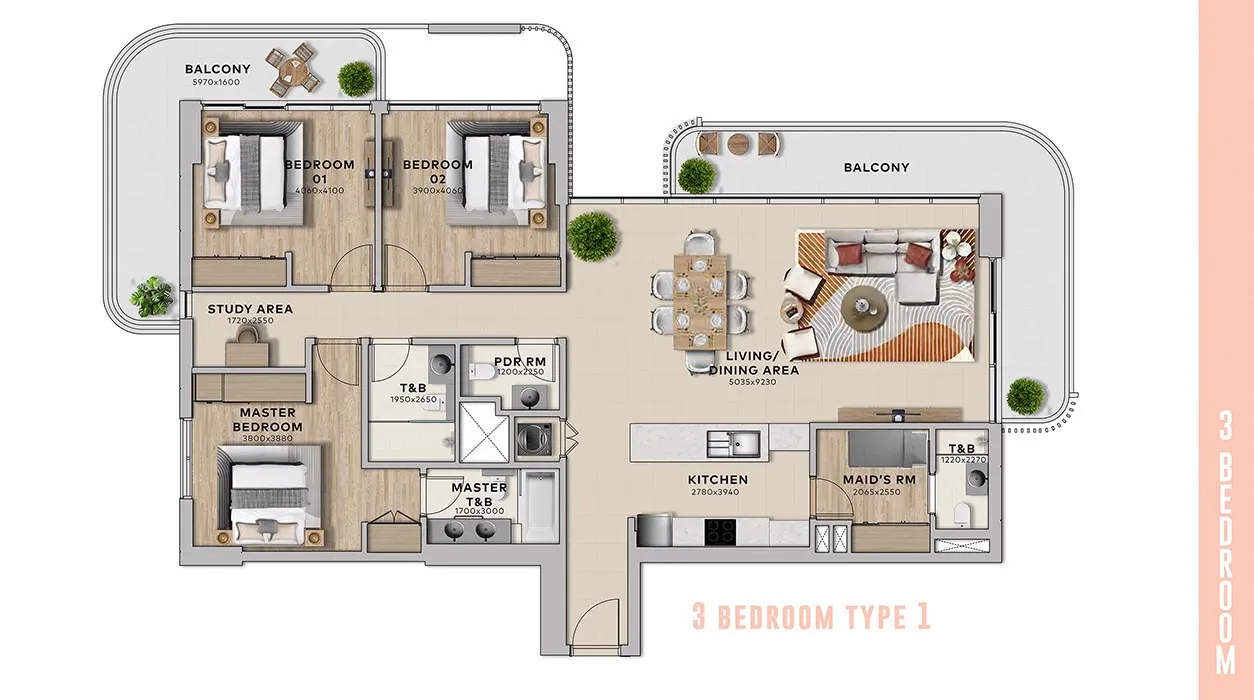 3 Bedroom Apartment