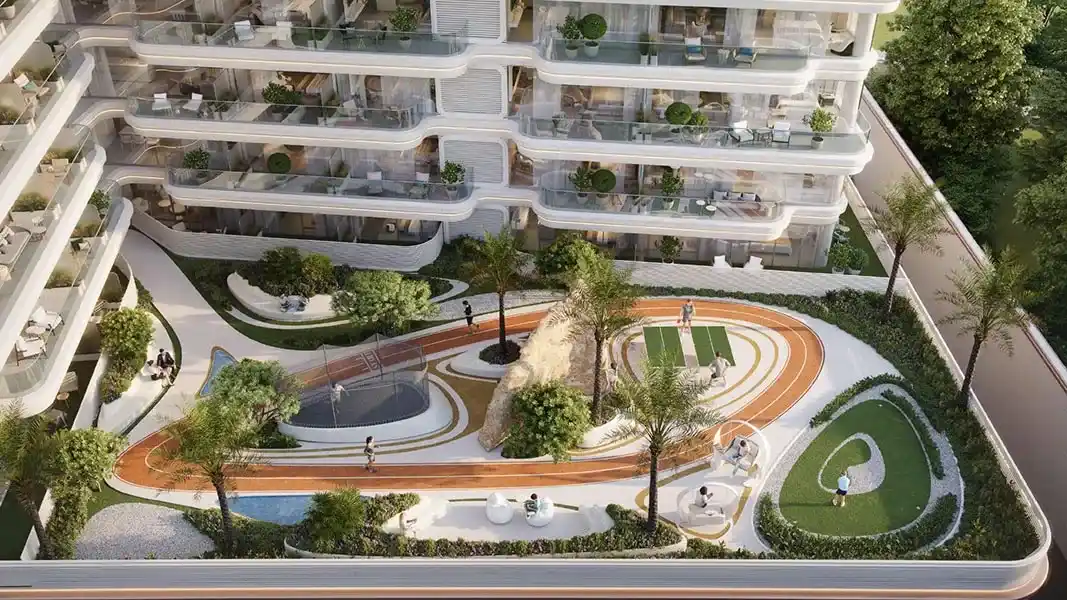 Landscaped courtyard