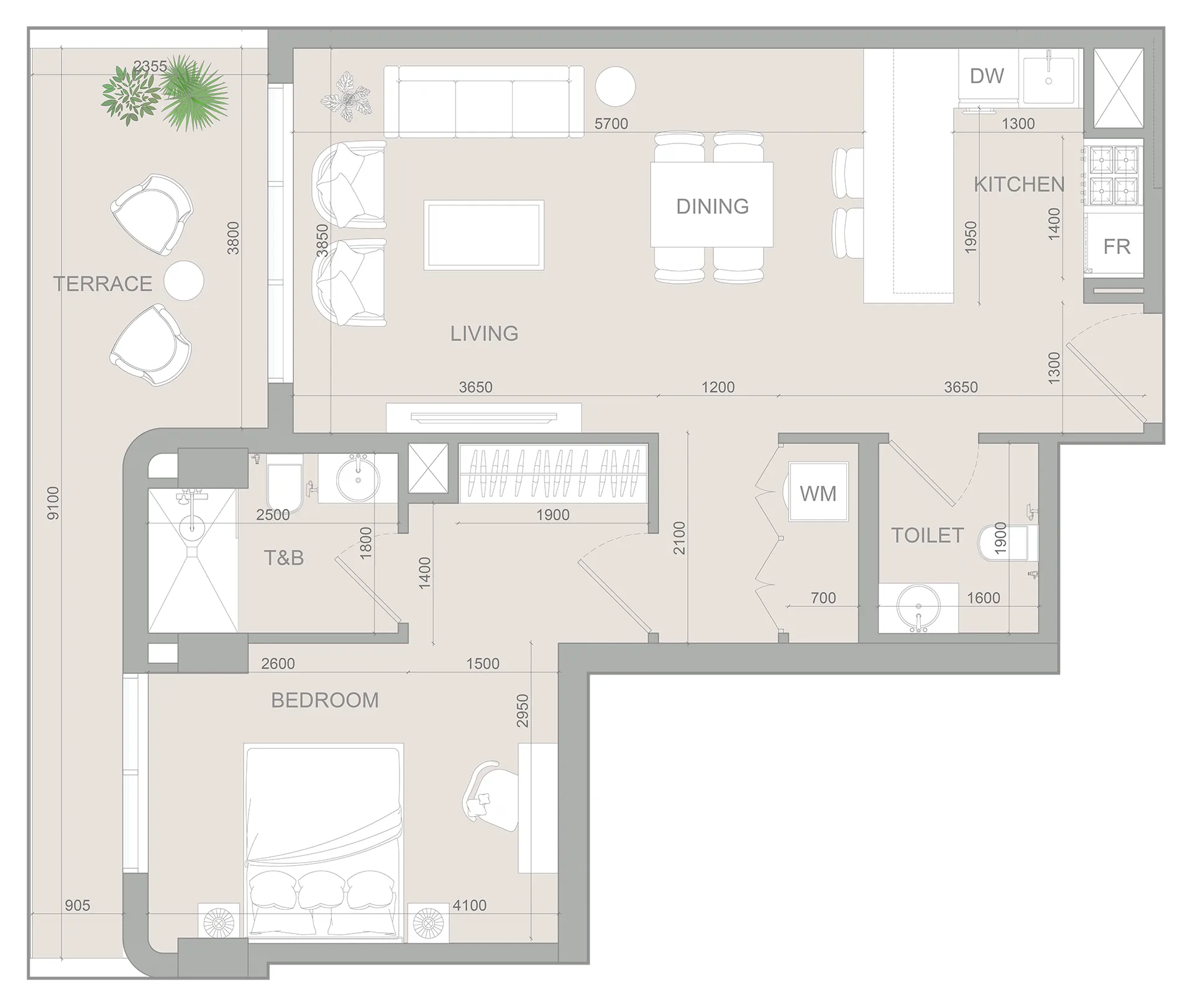 1 Bedroom Apartment