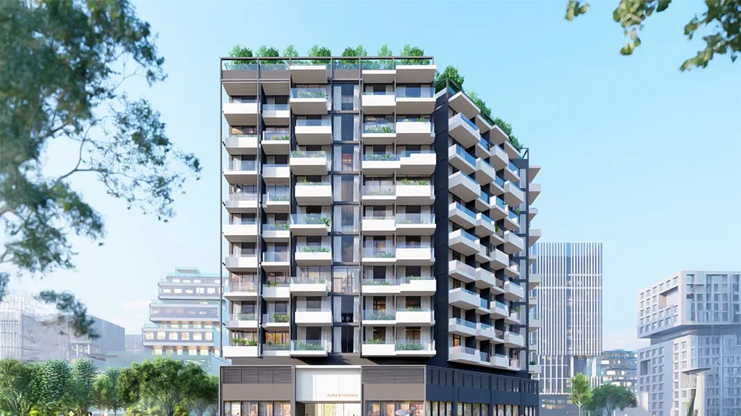 Modern residential tower exterior