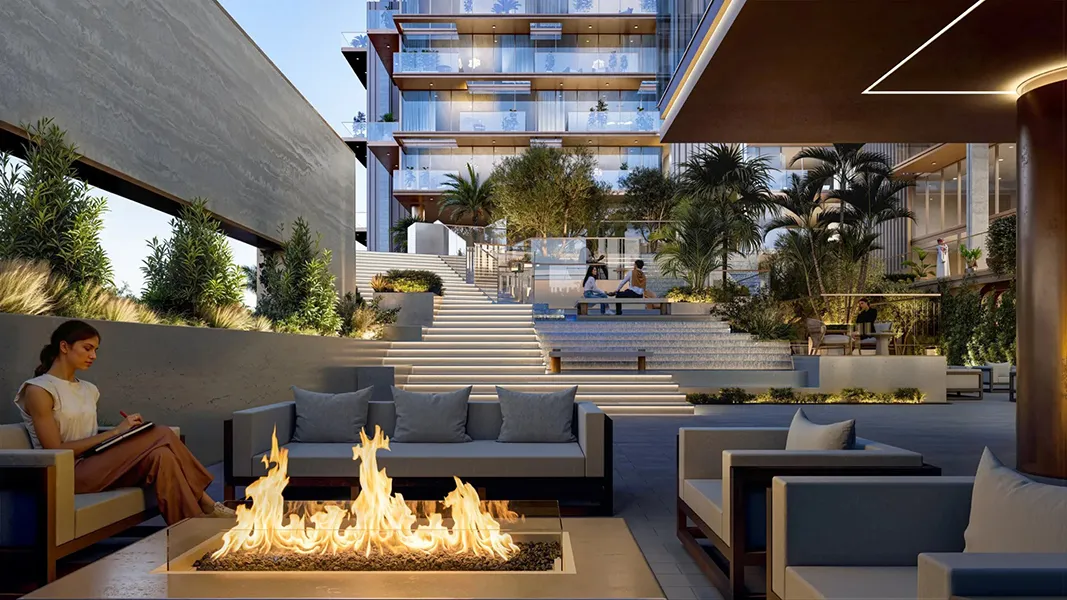 Outdoor dining and seating space