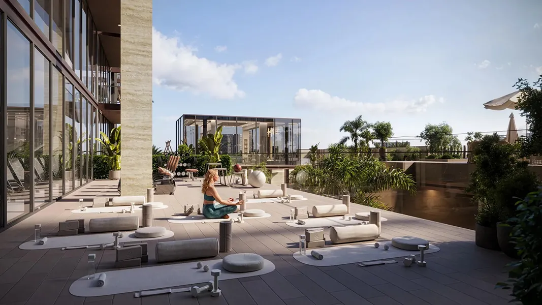 Community walkway with greenery