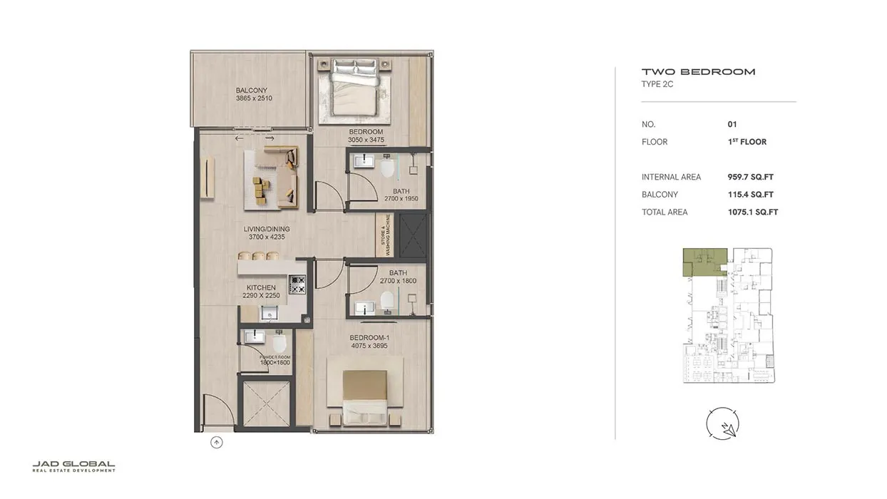 2 Bedroom Apartment