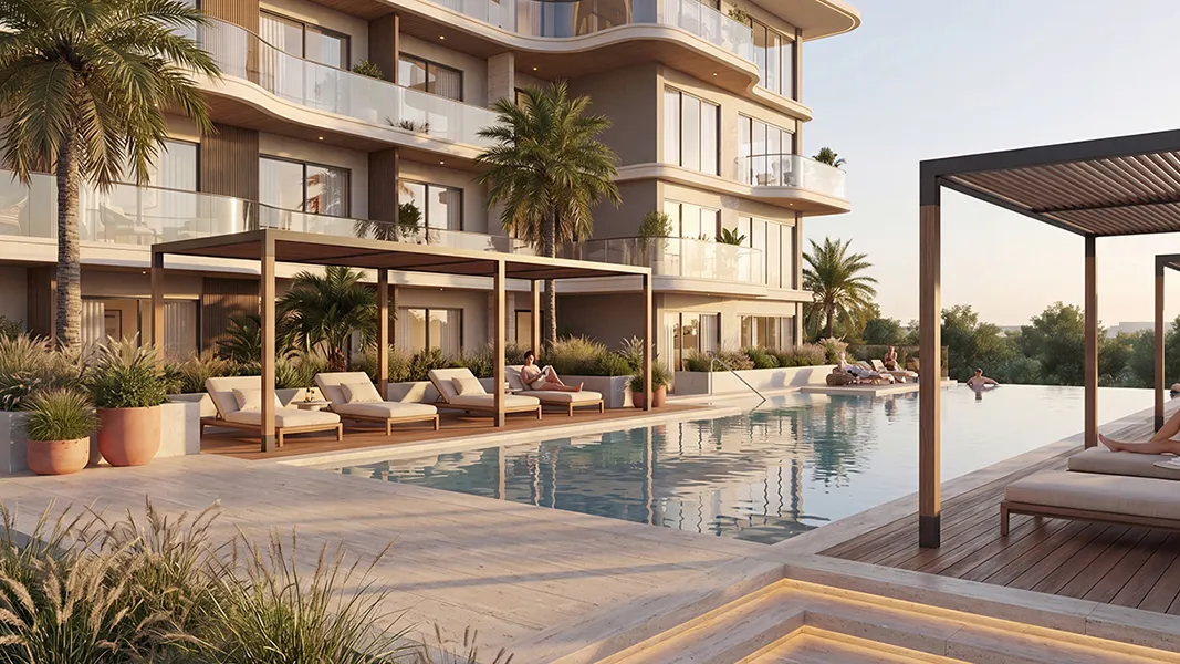 Luxury poolside lounge