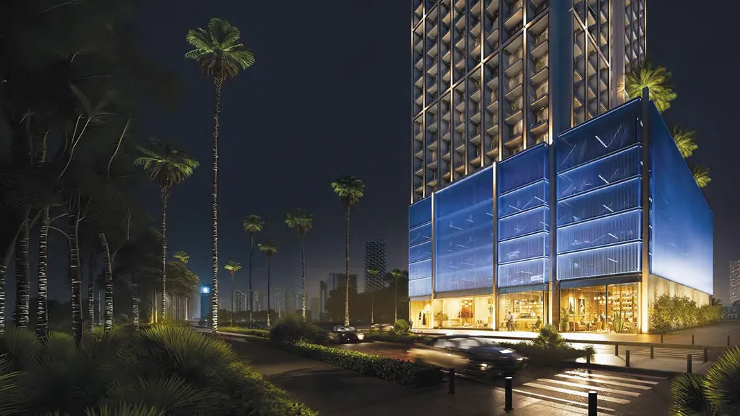 Modern building at night