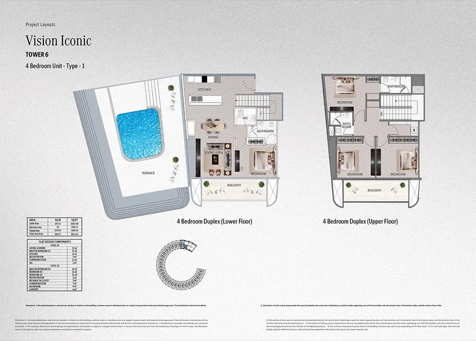 4 Bedroom Duplex Apartments