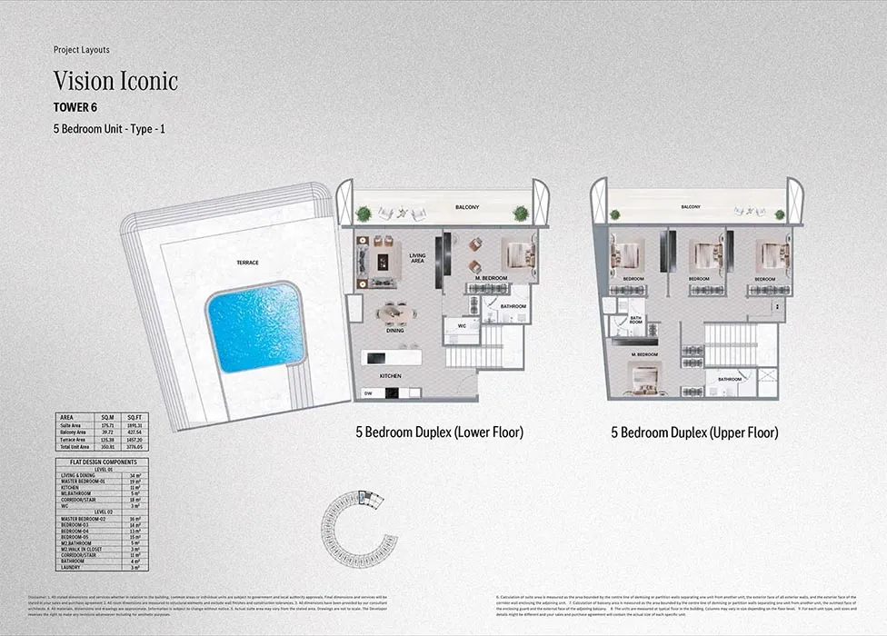 5 Bedroom Duplex Apartments