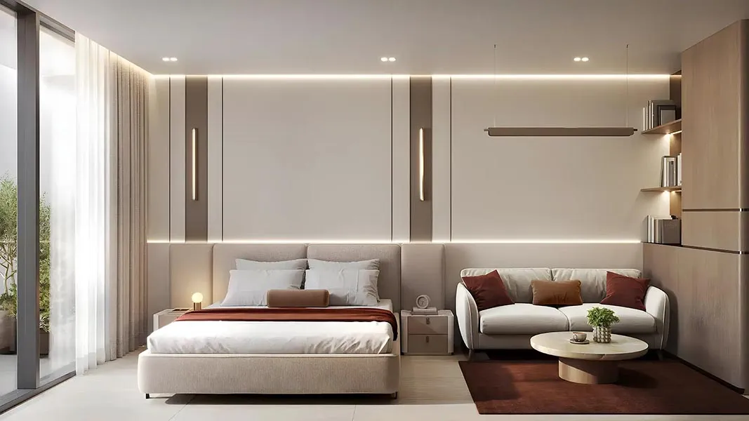 Spacious modern bedroom