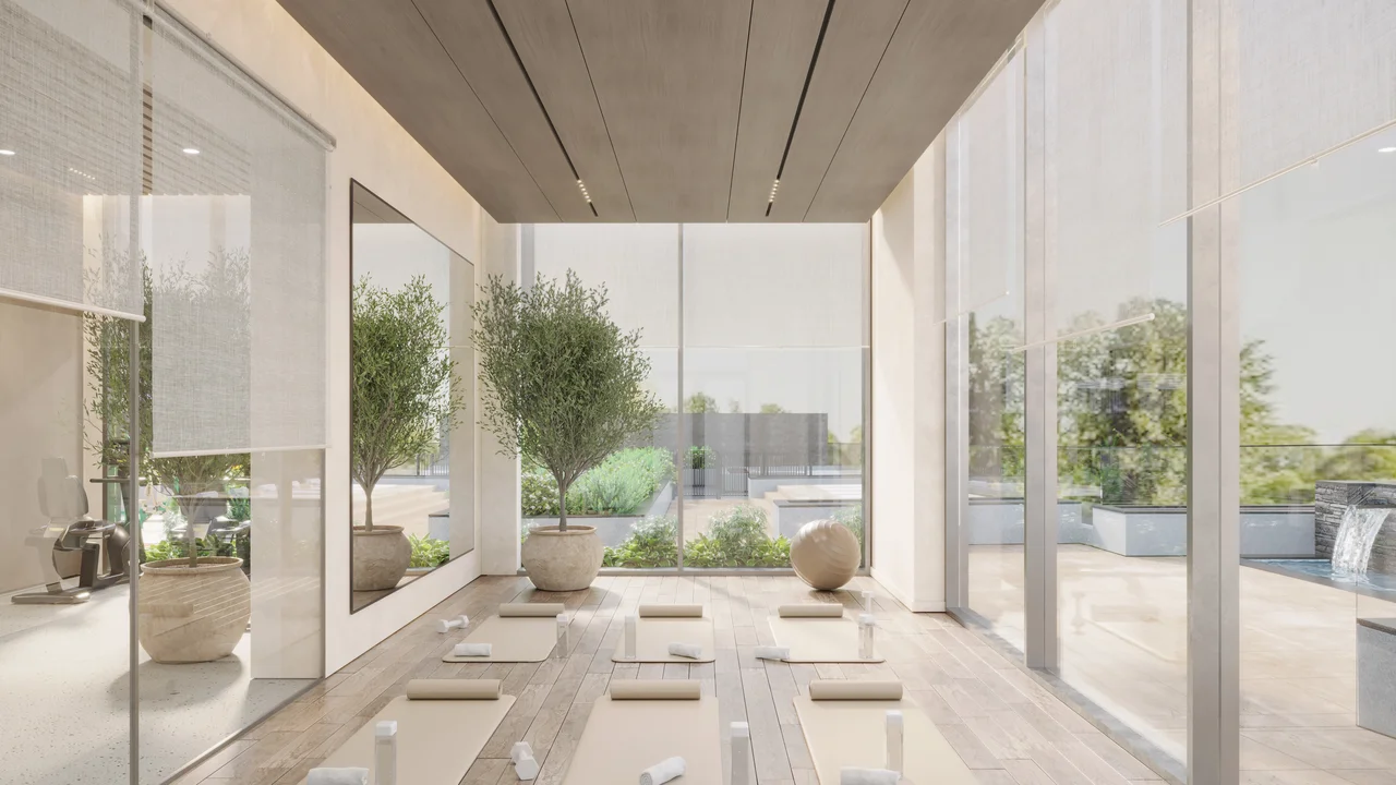 Poolside seating area