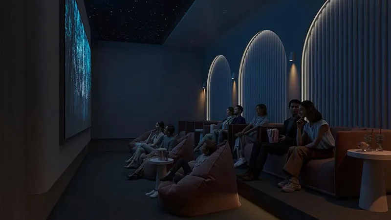 Nighttime tower view