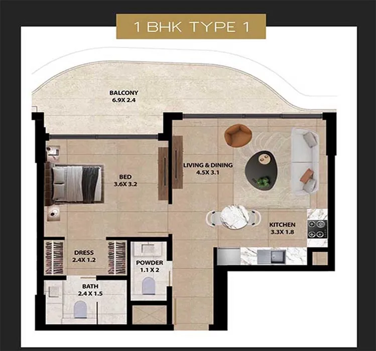 1 Bedroom Apartment