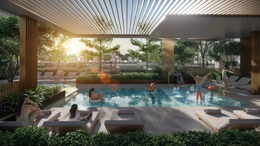 Resort-style swimming pool