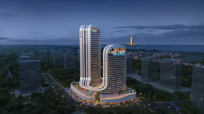 Luxury high-rise tower exterior