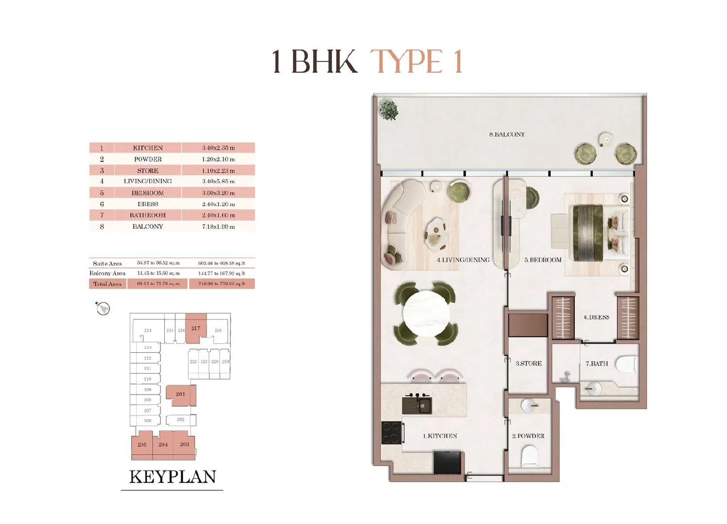 1 Bedroom Apartment