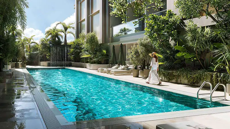 Resort-style swimming pool