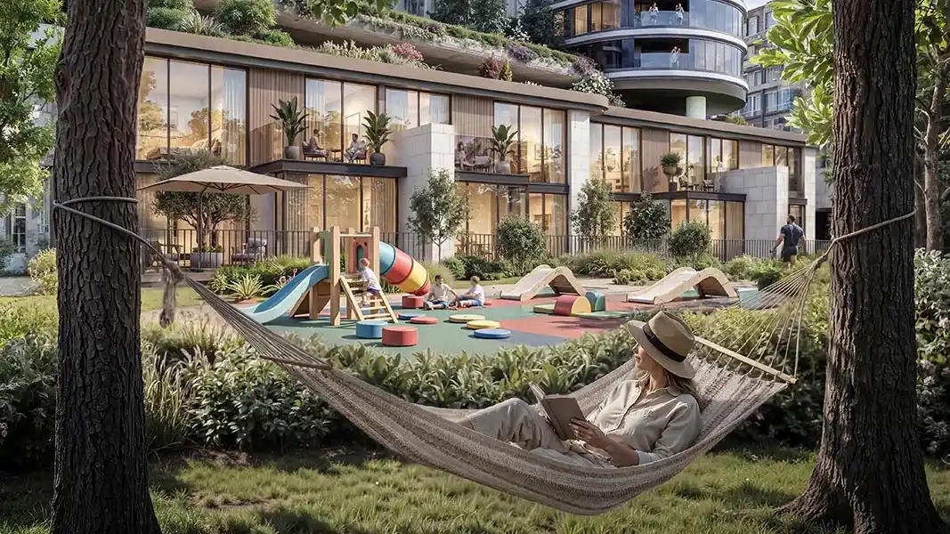 Courtyard hammock lounge
