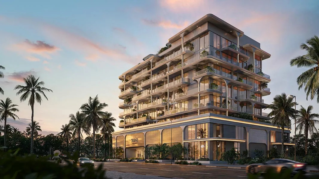 Modern apartment exterior