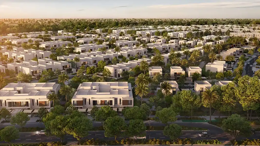 Aerial neighborhood view