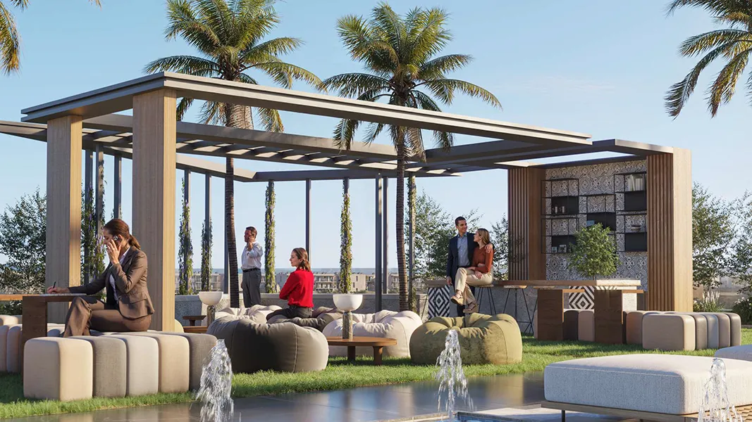 Outdoor lounge pavilion