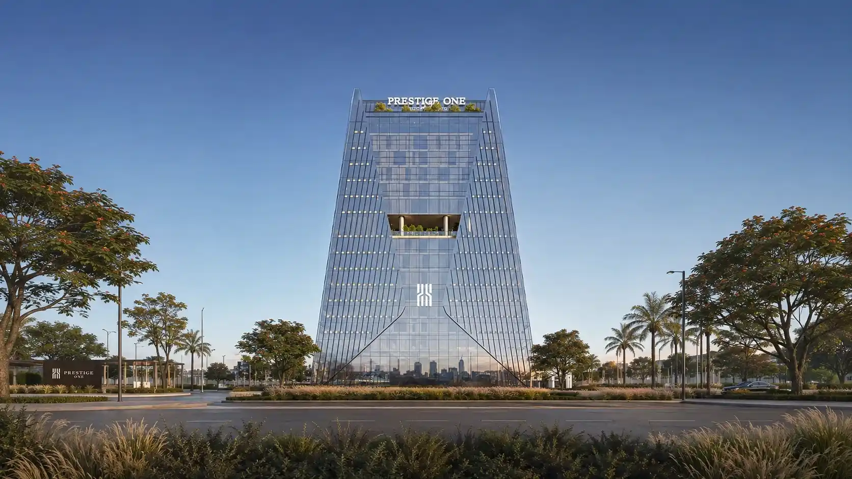 Tall modern tower exterior