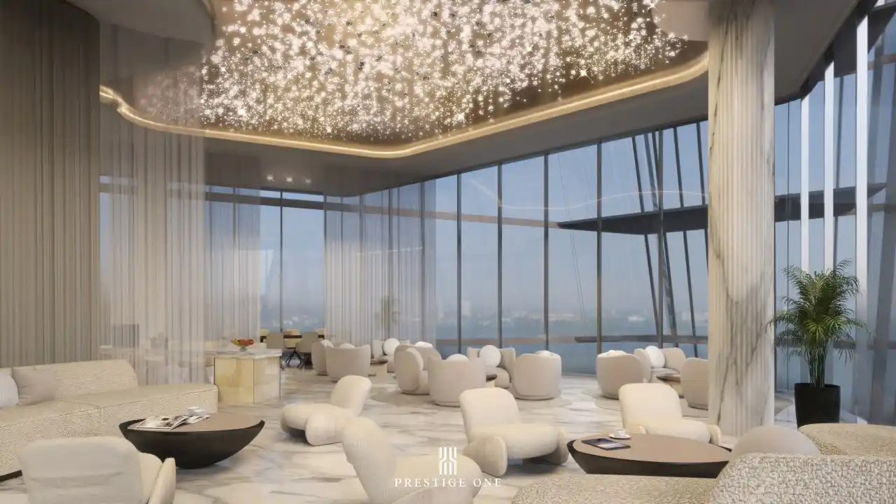 Grand lounge with chandelier
