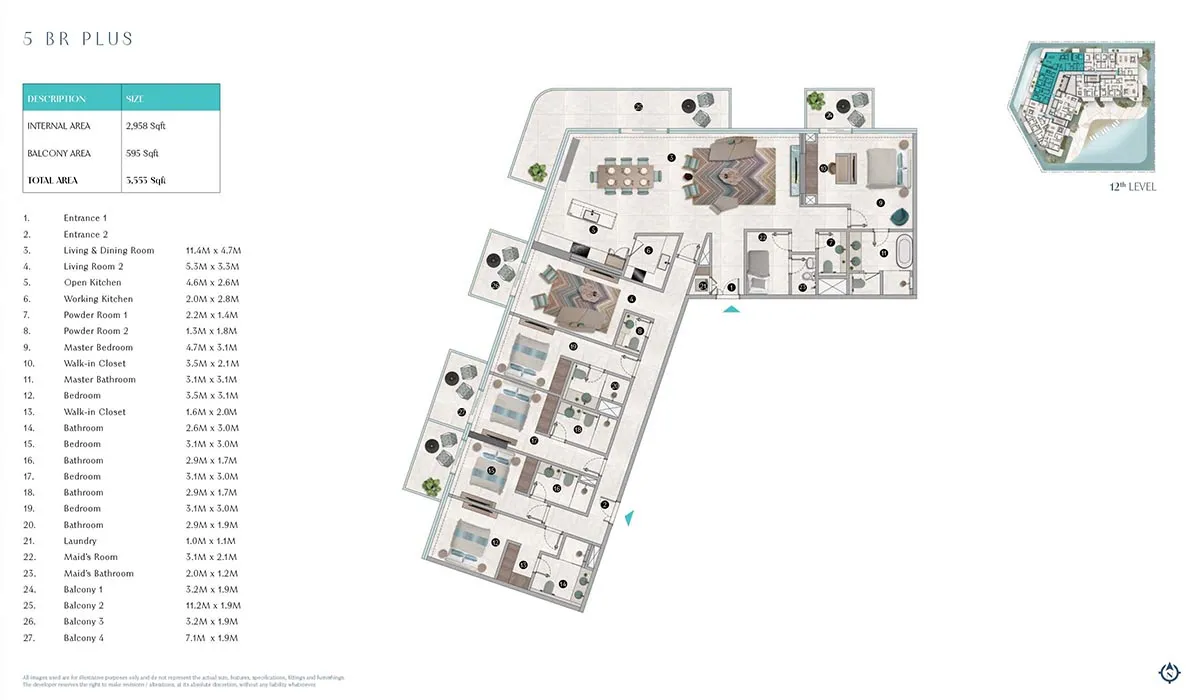 5 Bedroom Apartment
