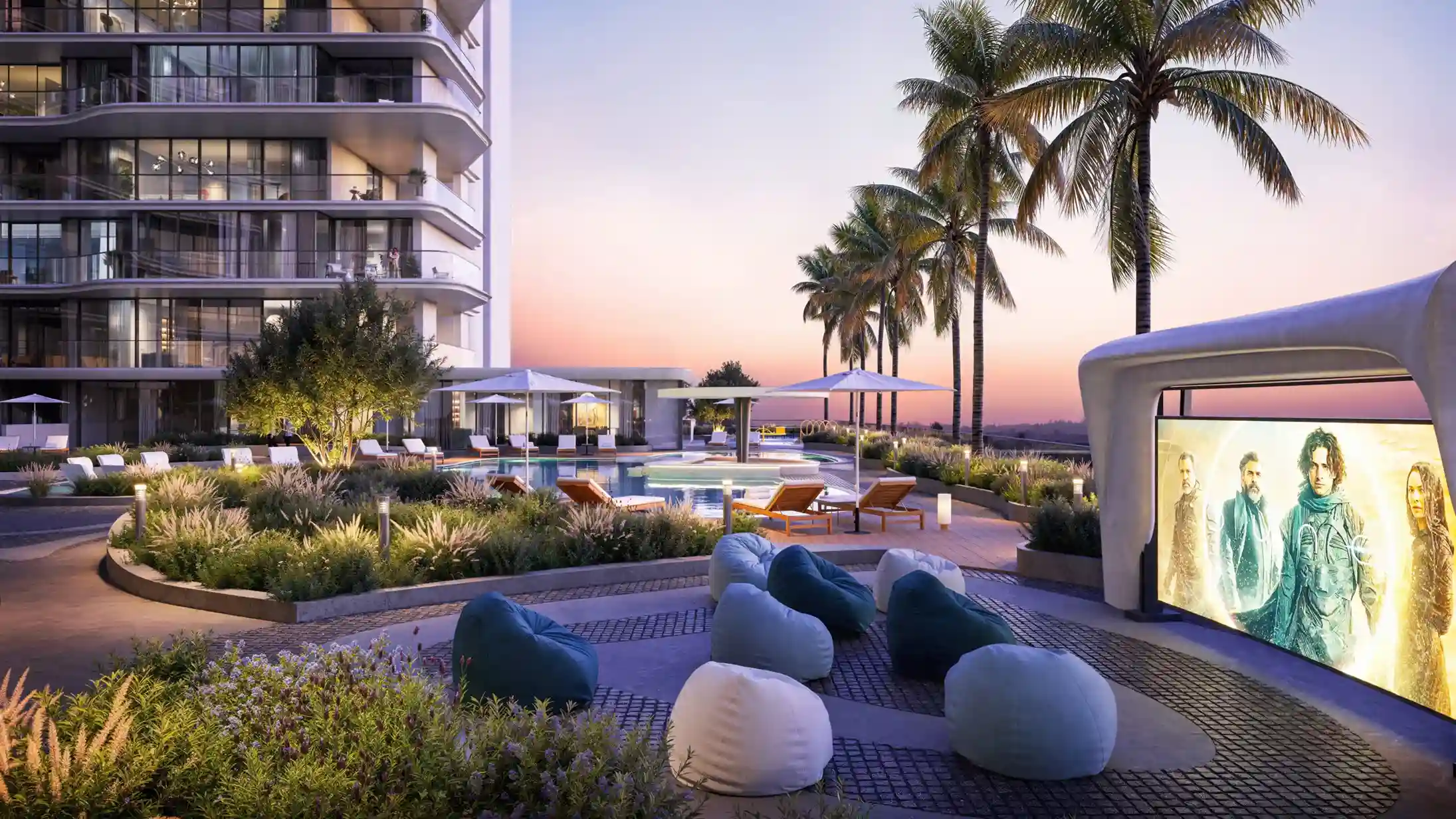 Waterfront outdoor lounge