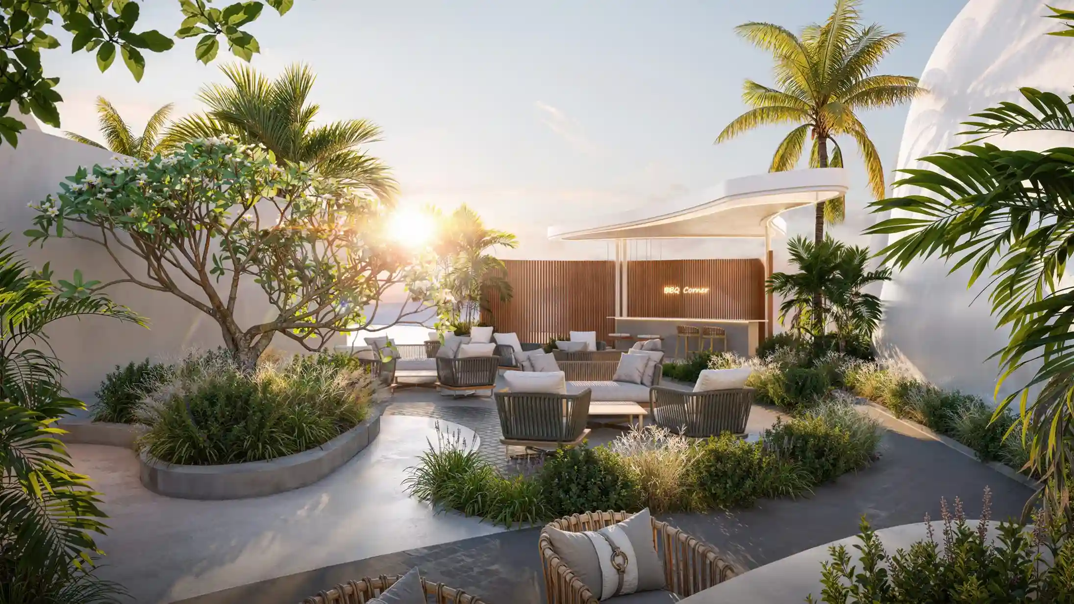 Landscaped courtyard