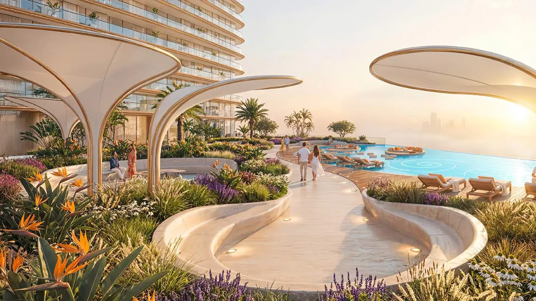 Poolside leisure area